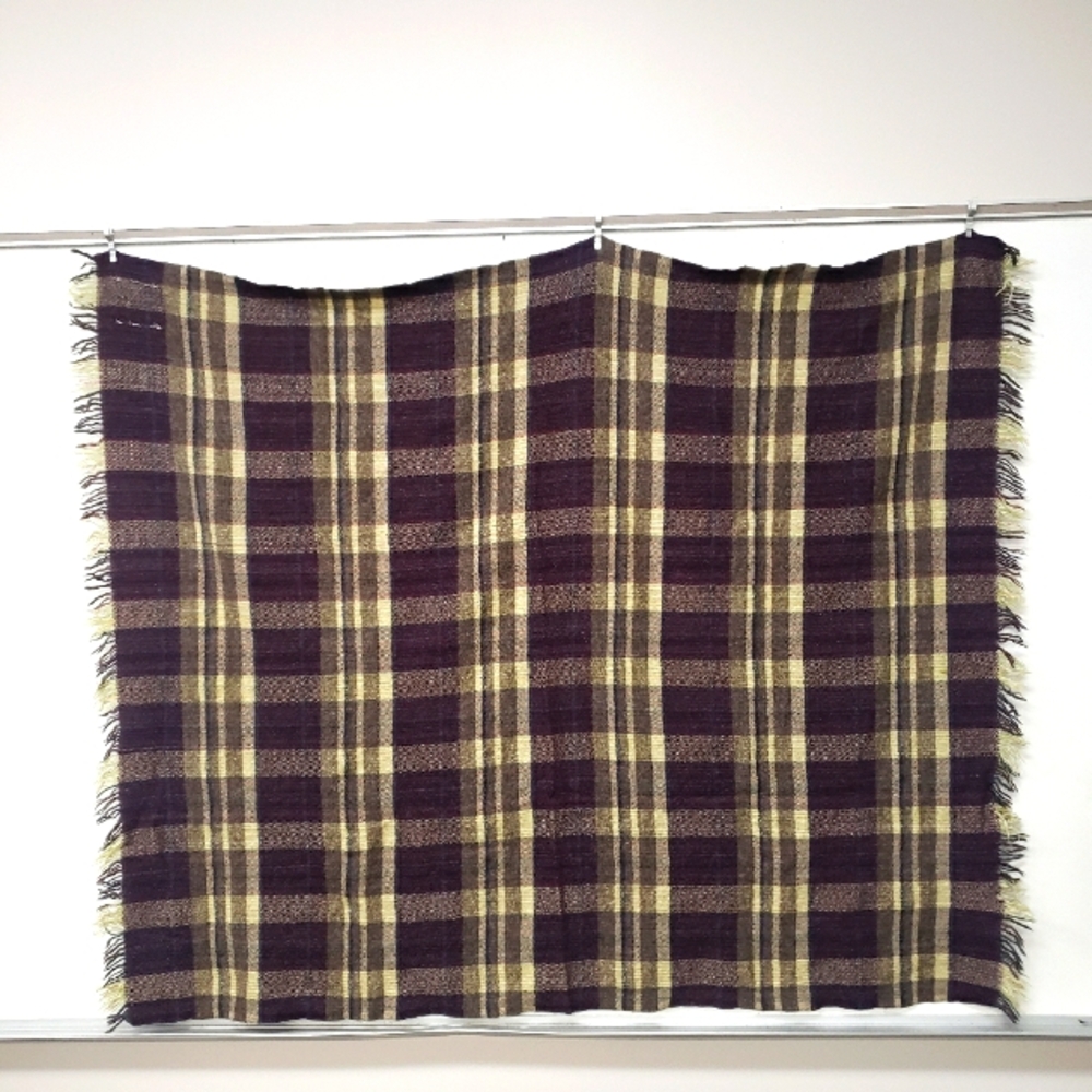Highland Home Industries Scotland Vintage Burgandy Plaid Throw Blanket 44āX 55ā
